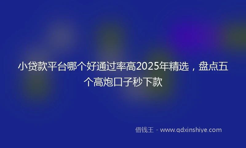 小贷款平台哪个好通过率高2025年精选，盘点五个高炮口子秒下款