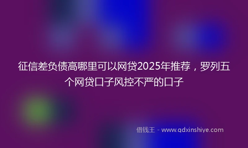 征信差负债高哪里可以网贷2025年推荐，罗列五个网贷口子风控不严的口子