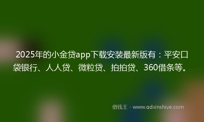 2025年的小金贷app下载安装最新版有：平安口袋银行、人人贷、微粒贷、拍拍贷、360借条等。