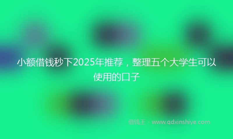 小额借钱秒下2025年推荐，整理五个大学生可以使用的口子
