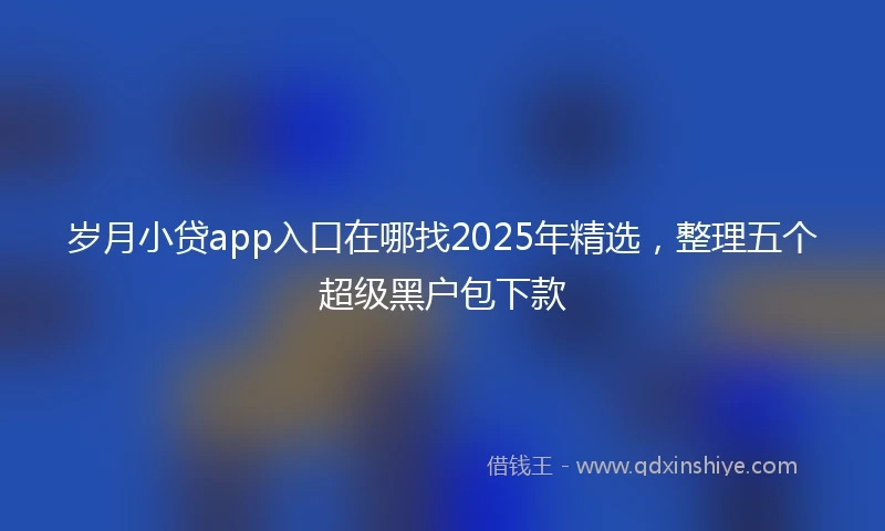 岁月小贷app入口在哪找2025年精选，整理五个超级黑户包下款