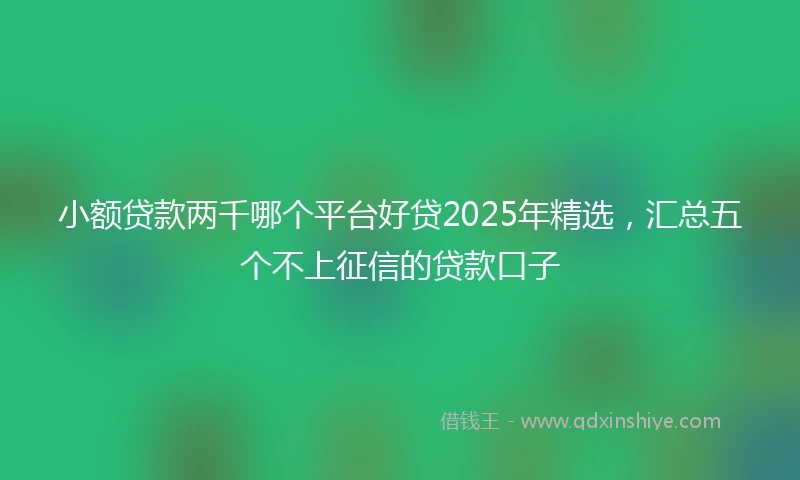 小额贷款两千哪个平台好贷2025年精选，汇总五个不上征信的贷款口子