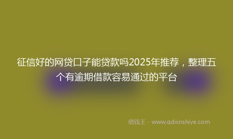 征信好的网贷口子能贷款吗2025年推荐，整理五个有逾期借款容易通过的平台