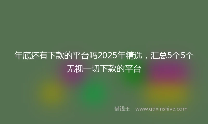 年底还有下款的平台吗2025年精选，汇总5个5个无视一切下款的平台
