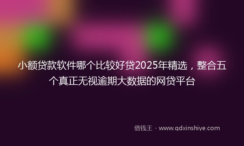 小额贷款软件哪个比较好贷2025年精选，整合五个真正无视逾期大数据的网贷平台