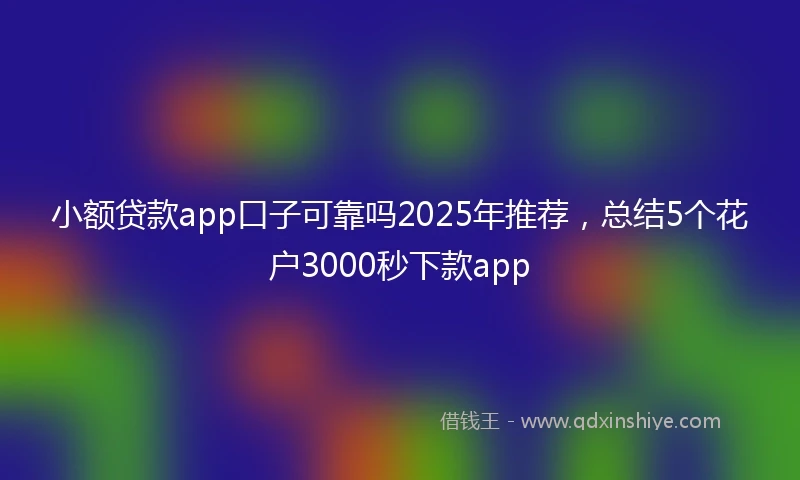 小额贷款app口子可靠吗2025年推荐，总结5个花户3000秒下款app