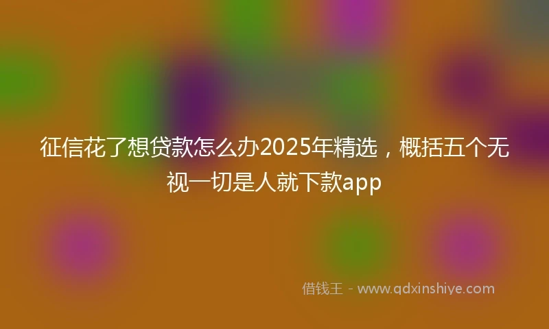 征信花了想贷款怎么办2025年精选，概括五个无视一切是人就下款app