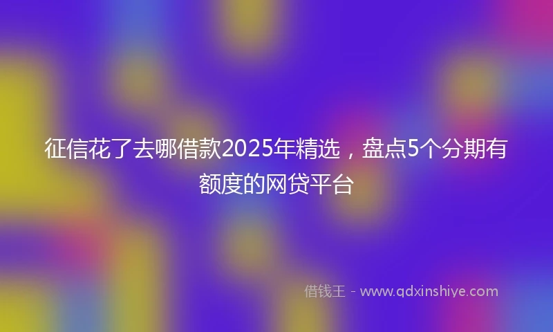 征信花了去哪借款2025年精选，盘点5个分期有额度的网贷平台