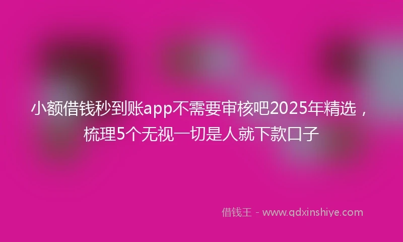 小额借钱秒到账app不需要审核吧2025年精选，梳理5个无视一切是人就下款口子