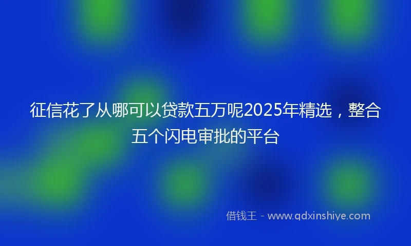 征信花了从哪可以贷款五万呢2025年精选，整合五个闪电审批的平台