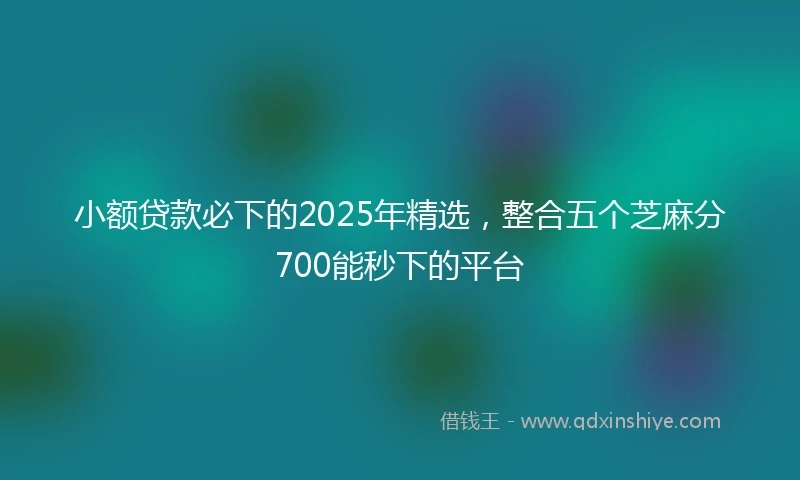 小额贷款必下的2025年精选，整合五个芝麻分700能秒下的平台