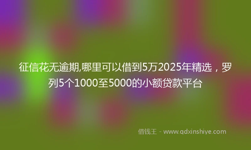征信花无逾期,哪里可以借到5万2025年精选，罗列5个1000至5000的小额贷款平台