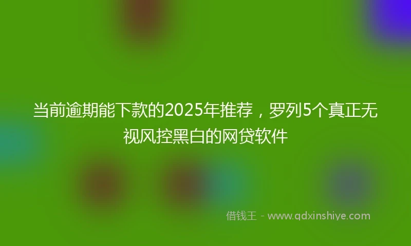 当前逾期能下款的2025年推荐，罗列5个真正无视风控黑白的网贷软件