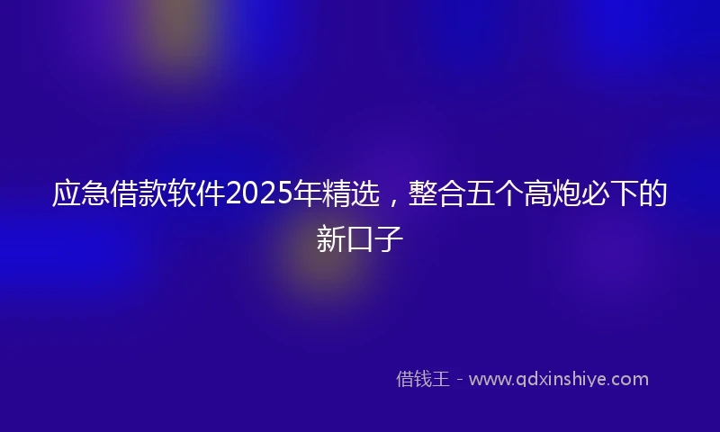 应急借款软件2025年精选，整合五个高炮必下的新口子