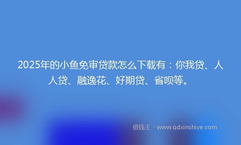 2025年的小鱼免审贷款怎么下载有：你我贷、人人贷、融逸花、好期贷、省呗等。