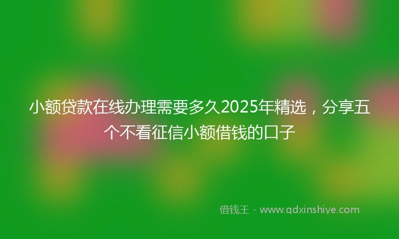 小额贷款在线办理需要多久2025年精选，分享五个不看征信小额借钱的口子