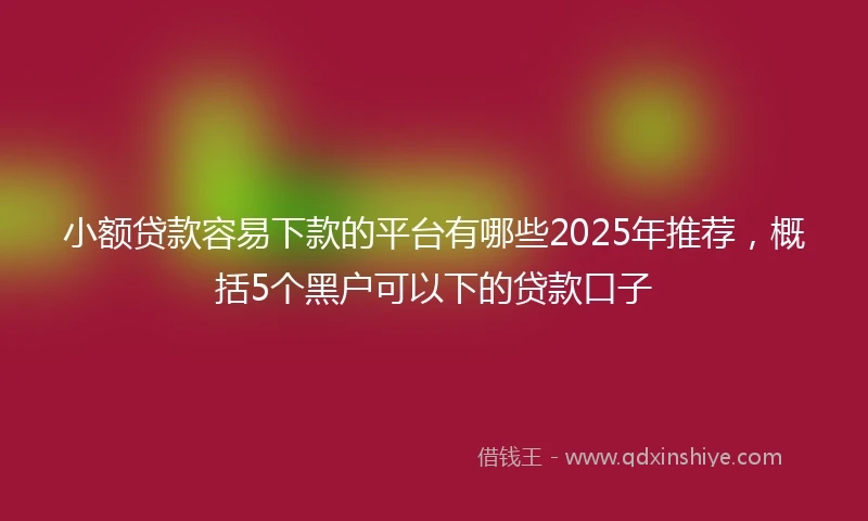 小额贷款容易下款的平台有哪些2025年推荐，概括5个黑户可以下的贷款口子