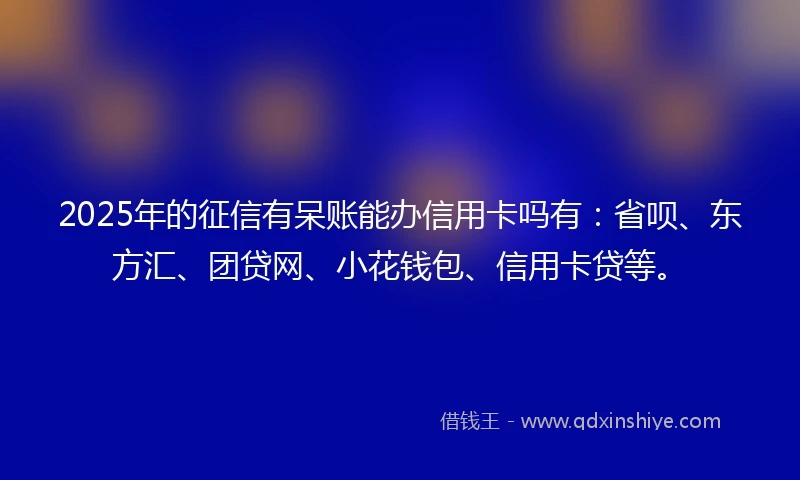 2025年的征信有呆账能办信用卡吗有：省呗、东方汇、团贷网、小花钱包、信用卡贷等。