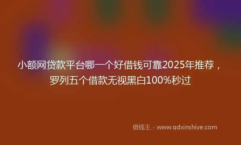 小额网贷款平台哪一个好借钱可靠2025年推荐，罗列五个借款无视黑白100%秒过