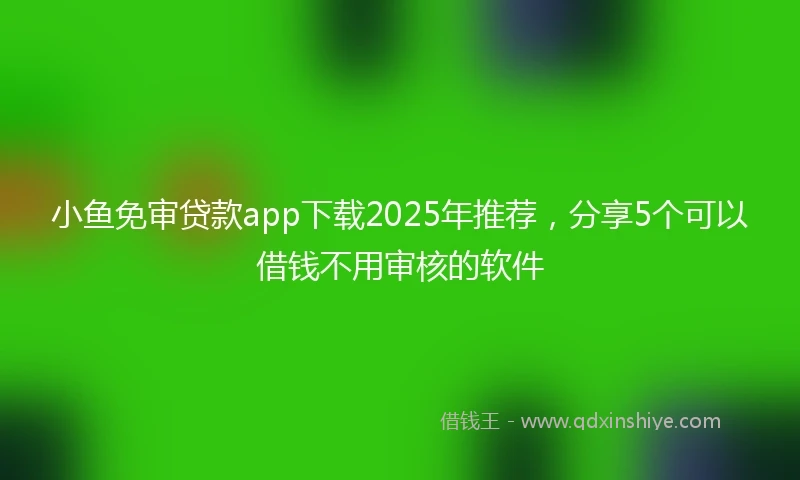 小鱼免审贷款app下载2025年推荐，分享5个可以借钱不用审核的软件