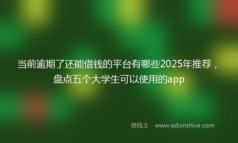 当前逾期了还能借钱的平台有哪些2025年推荐，盘点五个大学生可以使用的app