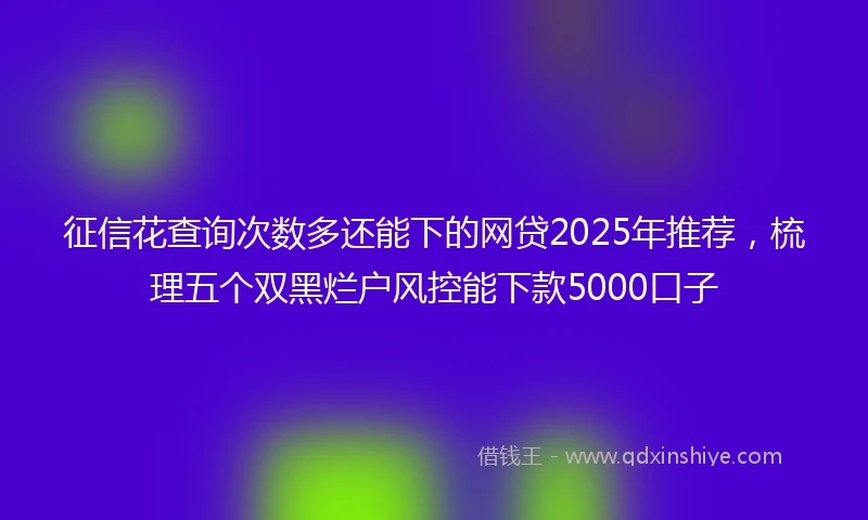 征信花查询次数多还能下的网贷2025年推荐，梳理五个双黑烂户风控能下款5000口子