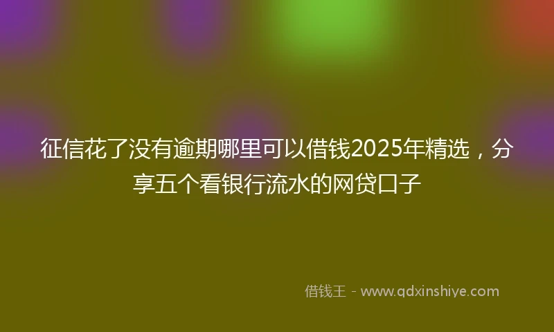 征信花了没有逾期哪里可以借钱2025年精选，分享五个看银行流水的网贷口子