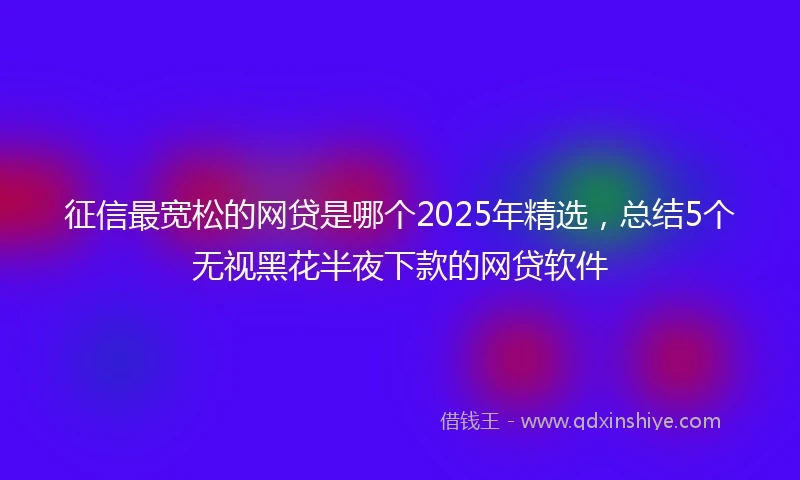 征信最宽松的网贷是哪个2025年精选，总结5个无视黑花半夜下款的网贷软件