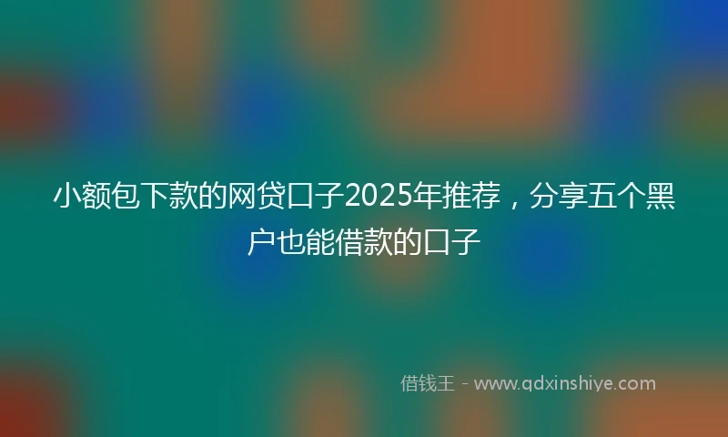 小额包下款的网贷口子2025年推荐，分享五个黑户也能借款的口子