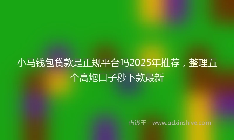 小马钱包贷款是正规平台吗2025年推荐，整理五个高炮口子秒下款最新