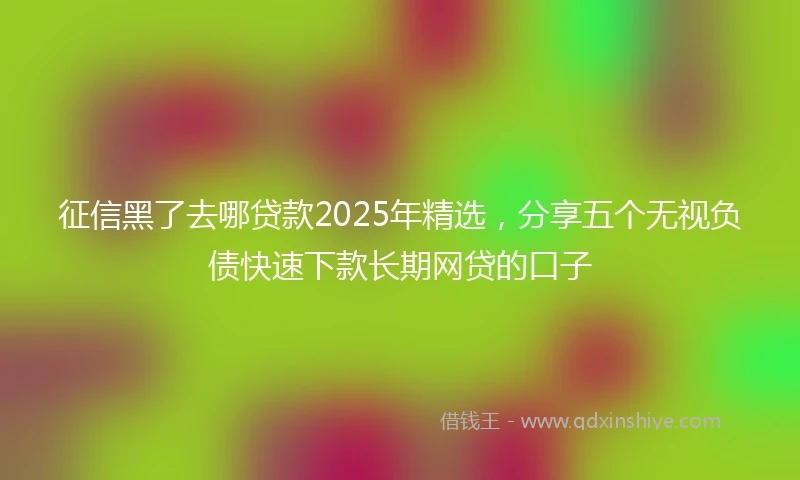 征信黑了去哪贷款2025年精选，分享五个无视负债快速下款长期网贷的口子