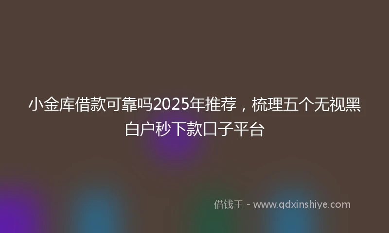 小金库借款可靠吗2025年推荐，梳理五个无视黑白户秒下款口子平台