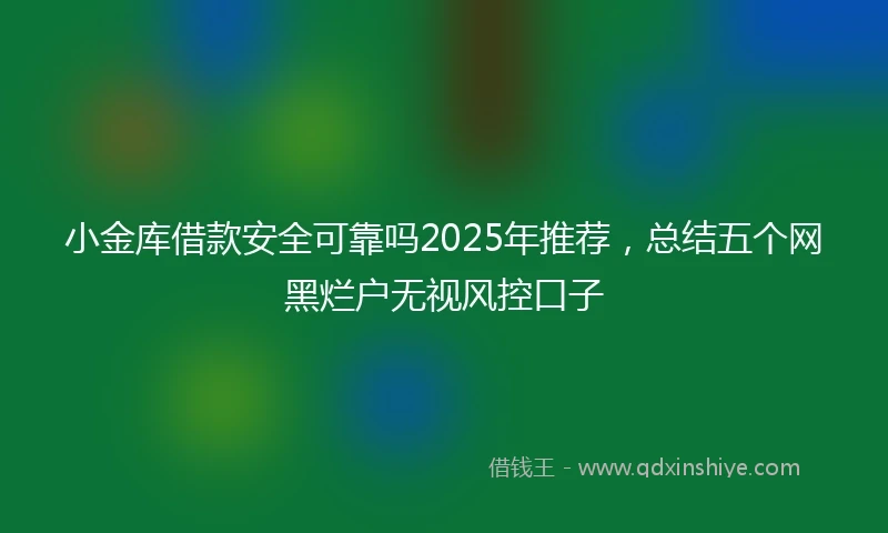 小金库借款安全可靠吗2025年推荐，总结五个网黑烂户无视风控口子