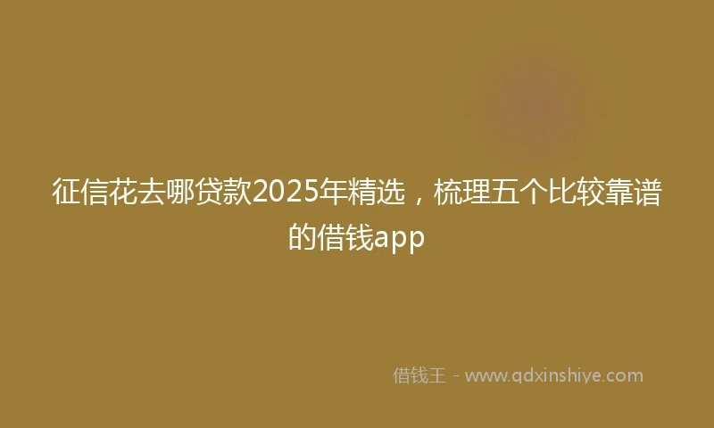 征信花去哪贷款2025年精选，梳理五个比较靠谱的借钱app