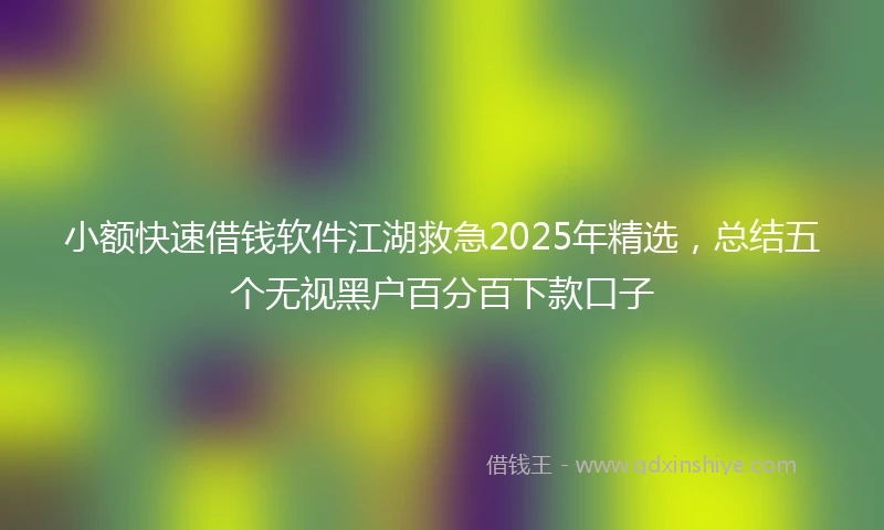 小额快速借钱软件江湖救急2025年精选，总结五个无视黑户百分百下款口子