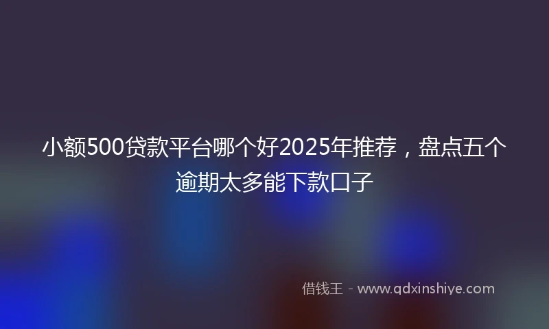 小额500贷款平台哪个好2025年推荐，盘点五个逾期太多能下款口子