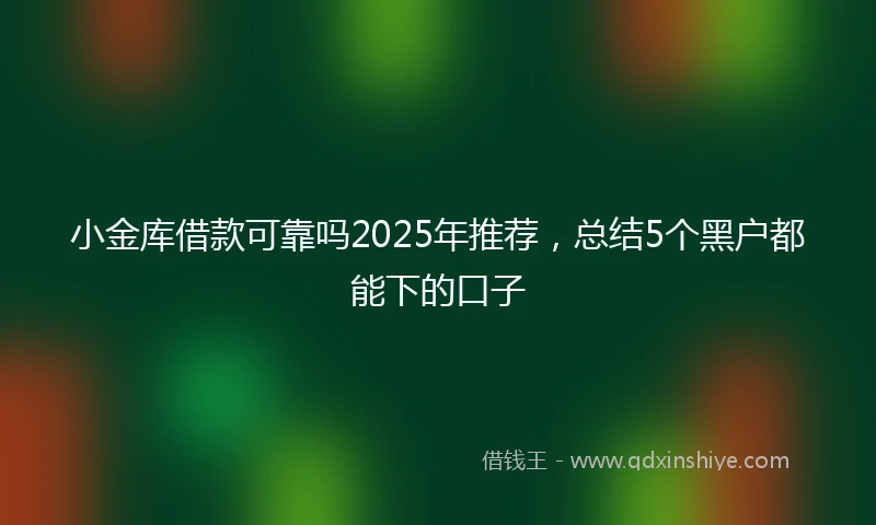 小金库借款可靠吗2025年推荐，总结5个黑户都能下的口子