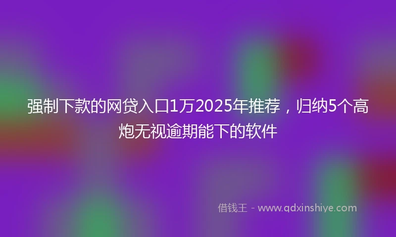 强制下款的网贷入口1万2025年推荐，归纳5个高炮无视逾期能下的软件