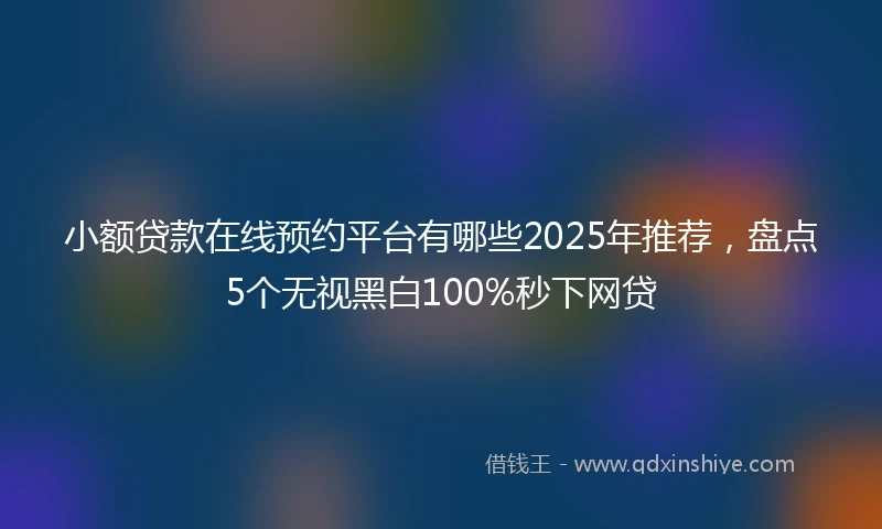 小额贷款在线预约平台有哪些2025年推荐，盘点5个无视黑白100%秒下网贷