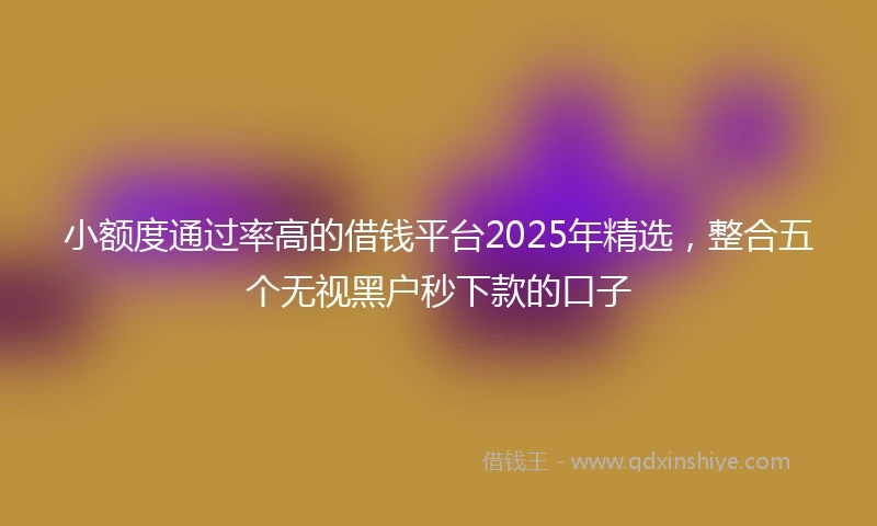 小额度通过率高的借钱平台2025年精选，整合五个无视黑户秒下款的口子