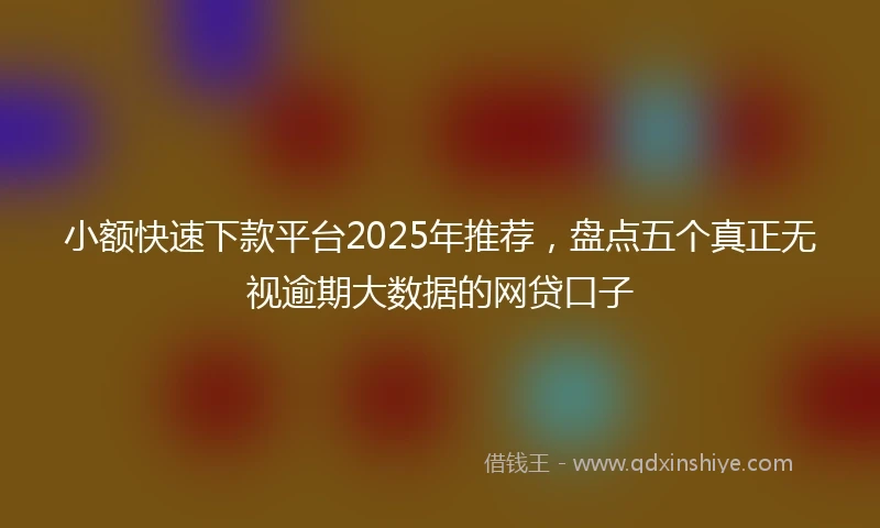 小额快速下款平台2025年推荐，盘点五个真正无视逾期大数据的网贷口子