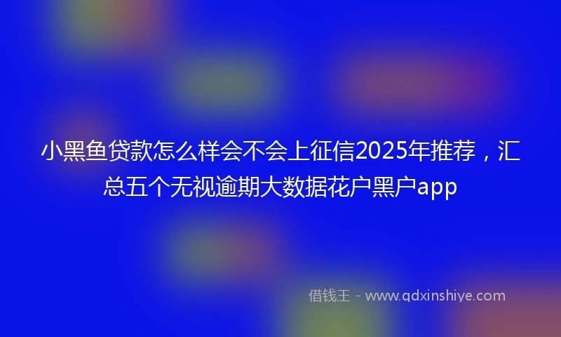 小黑鱼贷款怎么样会不会上征信2025年推荐，汇总五个无视逾期大数据花户黑户app