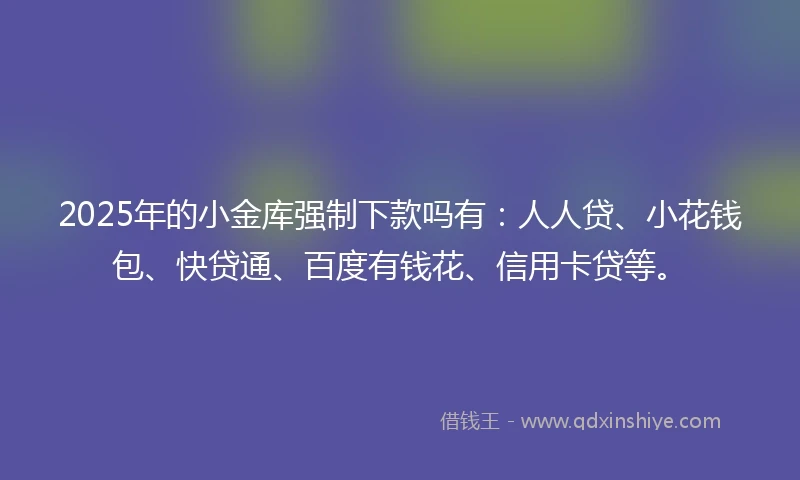 2025年的小金库强制下款吗有：人人贷、小花钱包、快贷通、百度有钱花、信用卡贷等。