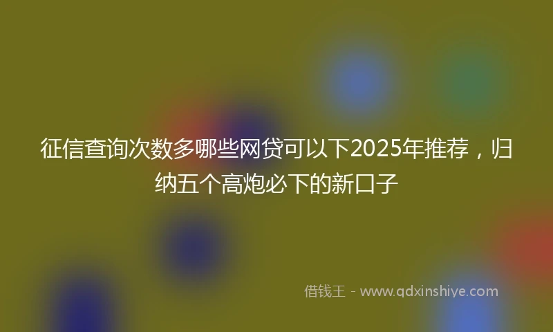 征信查询次数多哪些网贷可以下2025年推荐，归纳五个高炮必下的新口子