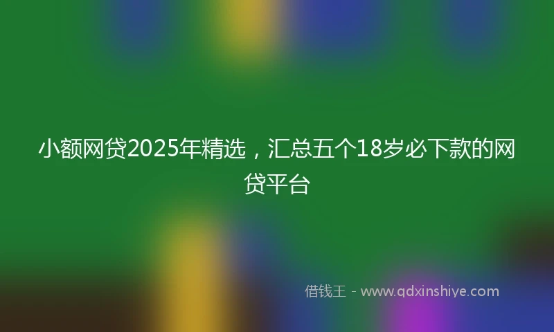 小额网贷2025年精选，汇总五个18岁必下款的网贷平台