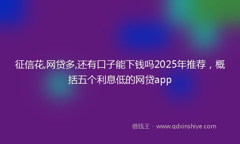 征信花,网贷多,还有口子能下钱吗2025年推荐，概括五个利息低的网贷app