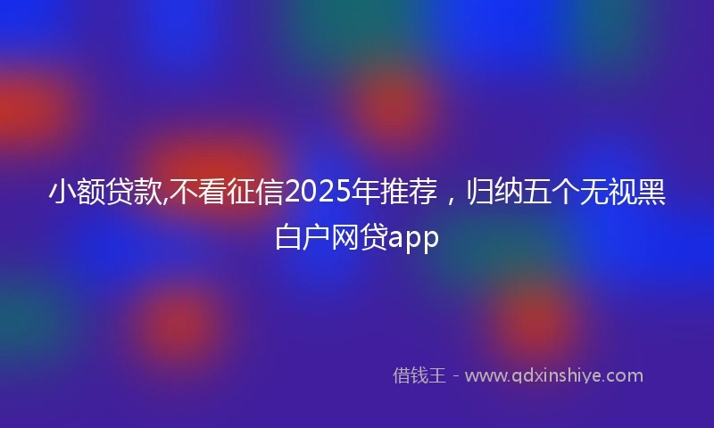 小额贷款,不看征信2025年推荐，归纳五个无视黑白户网贷app