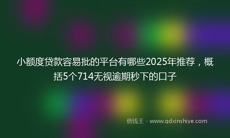 小额度贷款容易批的平台有哪些2025年推荐，概括5个714无视逾期秒下的口子