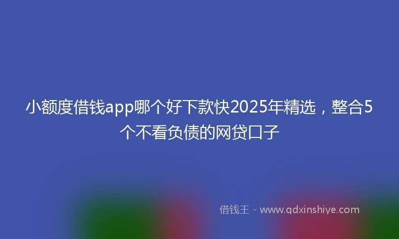 小额度借钱app哪个好下款快2025年精选，整合5个不看负债的网贷口子