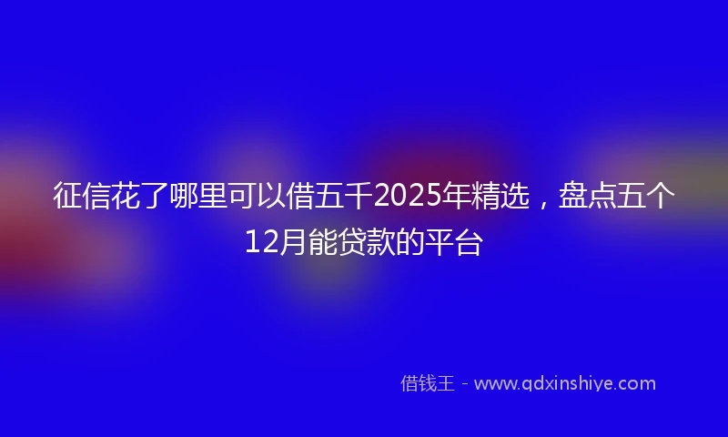 征信花了哪里可以借五千2025年精选,盘点五个12月能贷款的平台